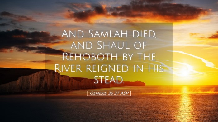 Picture 05 - Genesis 36:37 ASV Desktop Wallpaper - And Samlah died, and Shaul of Rehoboth by the - Desktop Bible Verse Wallpaper