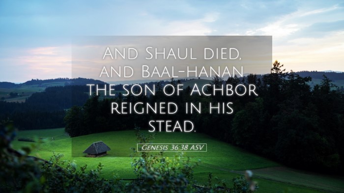 Picture 05 - Genesis 36:38 ASV Desktop Wallpaper - And Shaul died, and Baal-hanan the son of Achbor - Desktop Bible Verse Wallpaper