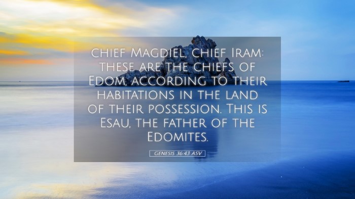 Picture 05 - Genesis 36:43 ASV Desktop Wallpaper - chief Magdiel, chief Iram: these are the chiefs - Desktop Bible Verse Wallpaper