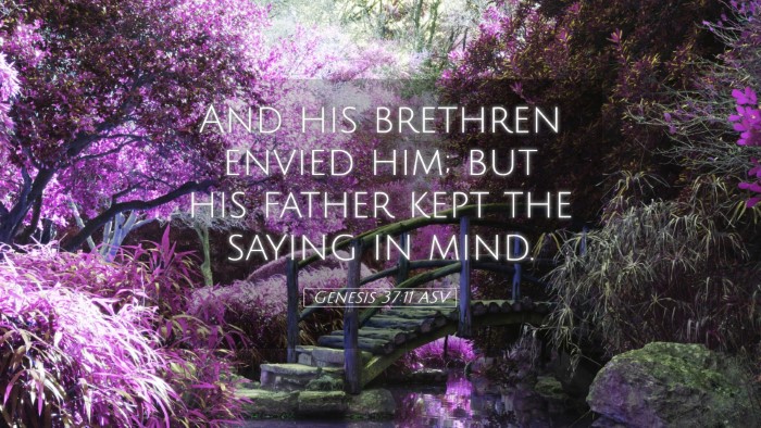 Picture 05 - Genesis 37:11 ASV Desktop Wallpaper - And his brethren envied him; but his father kept - Desktop Bible Verse Wallpaper