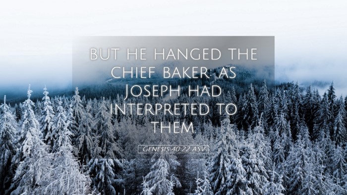 Picture 05 - Genesis 40:22 ASV Desktop Wallpaper - but he hanged the chief baker: as Joseph had - Desktop Bible Verse Wallpaper