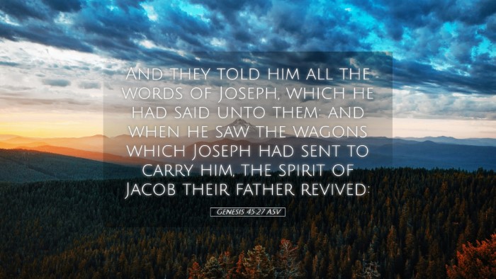 Picture 05 - Genesis 45:27 ASV Desktop Wallpaper - And they told him all the words of Joseph, which - Desktop Bible Verse Wallpaper