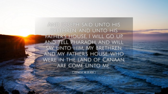 Picture 05 - Genesis 46:31 ASV Desktop Wallpaper - And Joseph said unto his brethren, and unto his - Desktop Bible Verse Wallpaper