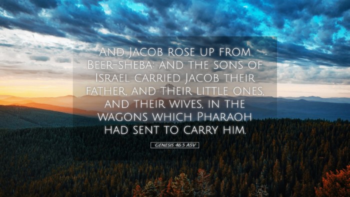 Picture 05 - Genesis 46:5 ASV Desktop Wallpaper - And Jacob rose up from Beer-sheba: and the sons - Desktop Bible Verse Wallpaper
