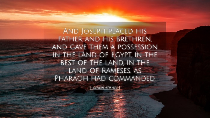 Picture 05 - Genesis 47:11 ASV Desktop Wallpaper - And Joseph placed his father and his brethren, - Desktop Bible Verse Wallpaper