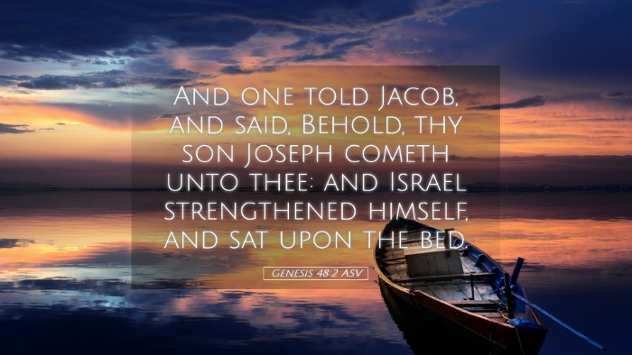 Picture 05 - Genesis 48:2 ASV Desktop Wallpaper - And one told Jacob, and said, Behold, thy son - Desktop Bible Verse Wallpaper