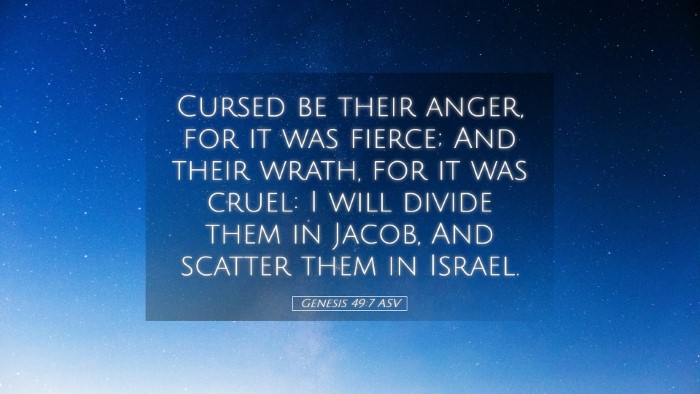 Picture 05 - Genesis 49:7 ASV Desktop Wallpaper - Cursed be their anger, for it was fierce; And - Desktop Bible Verse Wallpaper