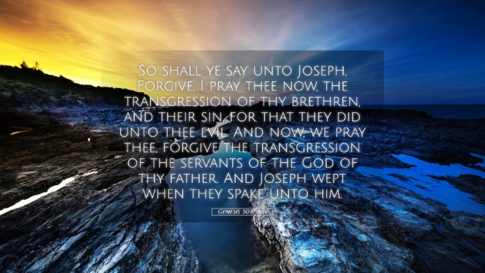Picture 05 - Genesis 50:17 ASV Desktop Wallpaper - So shall ye say unto Joseph, Forgive, I pray thee - Desktop Bible Verse Wallpaper