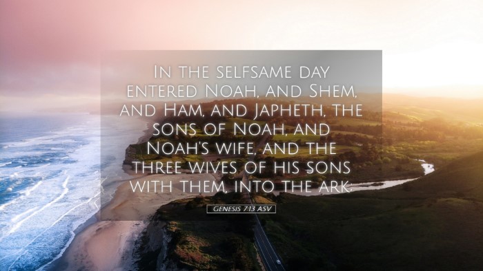 Picture 05 - Genesis 7:13 ASV Desktop Wallpaper - In the selfsame day entered Noah, and Shem, and - Desktop Bible Verse Wallpaper