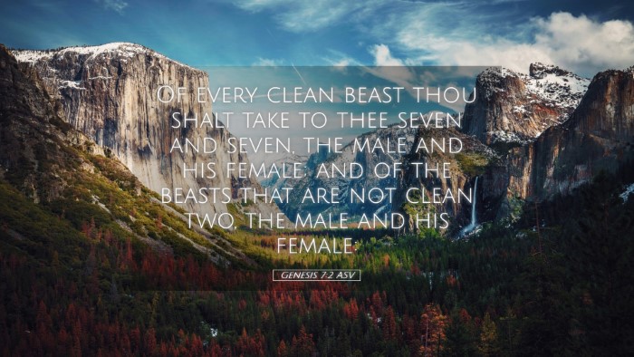 Picture 05 - Genesis 7:2 ASV Desktop Wallpaper - Of every clean beast thou shalt take to thee - Desktop Bible Verse Wallpaper