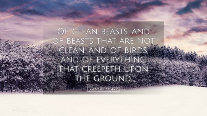 Picture 05 - Genesis 7:8 ASV Desktop Wallpaper - Of clean beasts, and of beasts that are not - Desktop Bible Verse Wallpaper