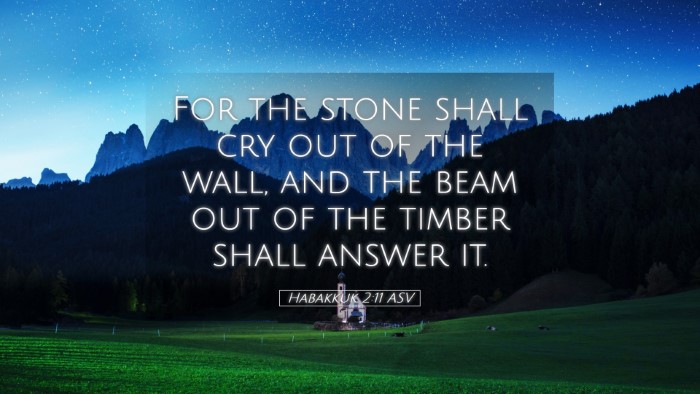 Picture 05 - Habakkuk 2:11 ASV Desktop Wallpaper - For the stone shall cry out of the wall, and the - Desktop Bible Verse Wallpaper