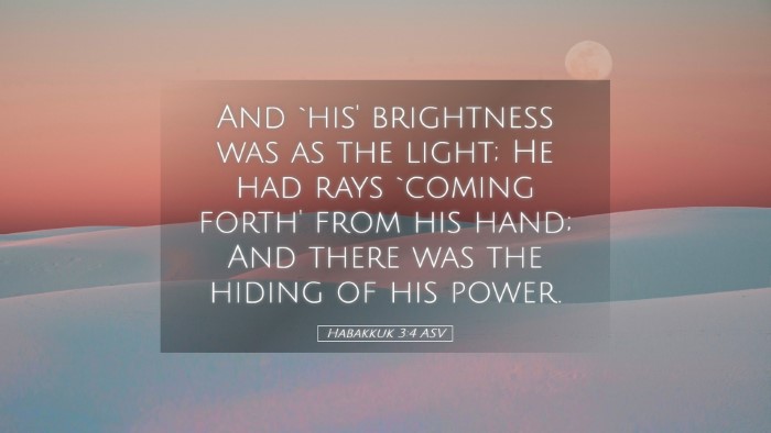 Picture 05 - Habakkuk 3:4 ASV Desktop Wallpaper - And `his' brightness was as the light; He had - Desktop Bible Verse Wallpaper