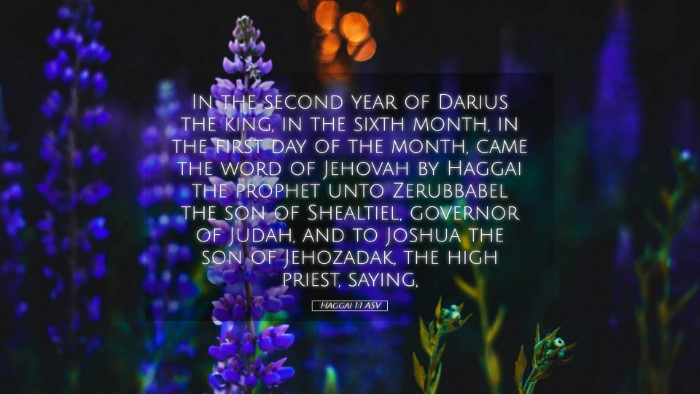 Picture 05 - Haggai 1:1 ASV Desktop Wallpaper - In the second year of Darius the king, in the - Desktop Bible Verse Wallpaper