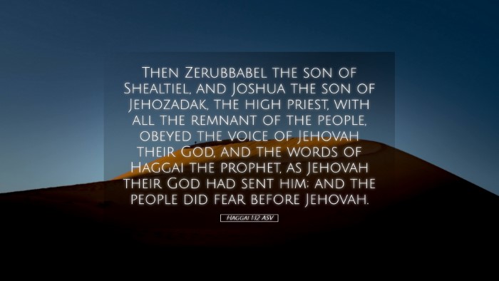 Picture 05 - Haggai 1:12 ASV Desktop Wallpaper - Then Zerubbabel the son of Shealtiel, and Joshua - Desktop Bible Verse Wallpaper