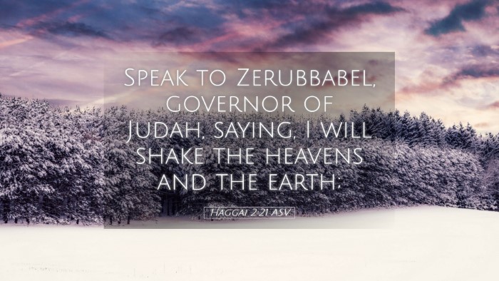 Picture 05 - Haggai 2:21 ASV Desktop Wallpaper - Speak to Zerubbabel, governor of Judah, saying, I - Desktop Bible Verse Wallpaper