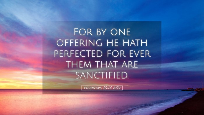 Picture 05 - Hebrews 10:14 ASV Desktop Wallpaper - For by one offering he hath perfected for ever - Desktop Bible Verse Wallpaper
