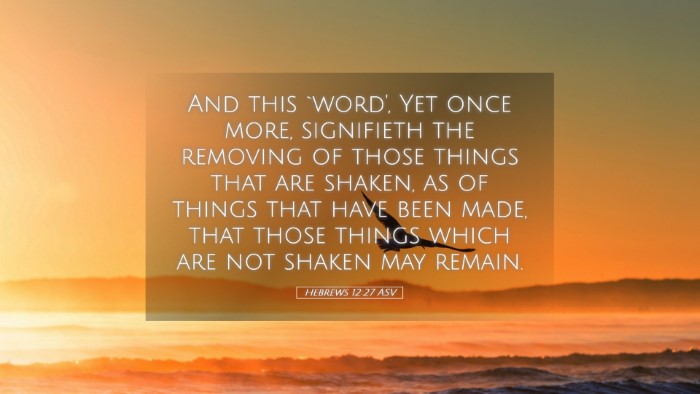 Picture 05 - Hebrews 12:27 ASV Desktop Wallpaper - And this `word', Yet once more, signifieth the - Desktop Bible Verse Wallpaper