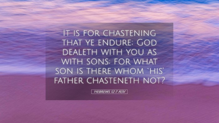 Picture 05 - Hebrews 12:7 ASV Desktop Wallpaper - It is for chastening that ye endure; God dealeth - Desktop Bible Verse Wallpaper
