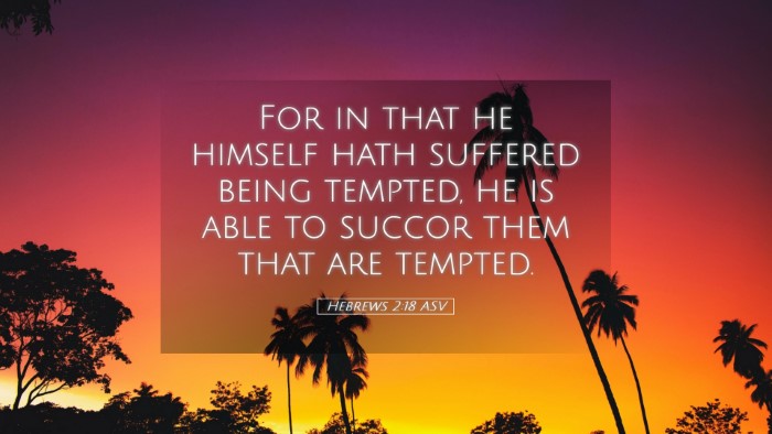 Picture 05 - Hebrews 2:18 ASV Desktop Wallpaper - For in that he himself hath suffered being - Desktop Bible Verse Wallpaper