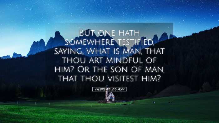 Picture 05 - Hebrews 2:6 ASV Desktop Wallpaper - But one hath somewhere testified, saying, What is - Desktop Bible Verse Wallpaper