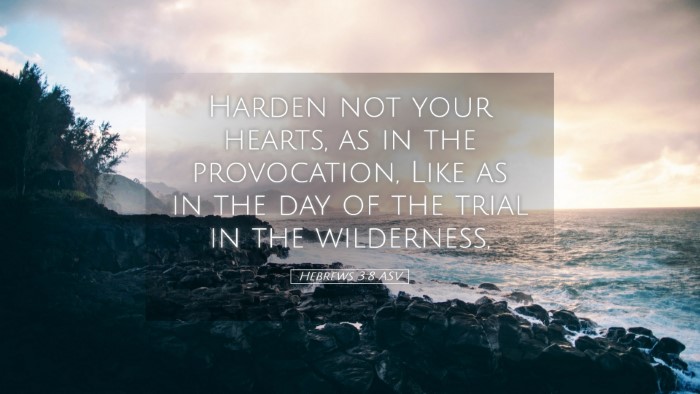 Picture 05 - Hebrews 3:8 ASV Desktop Wallpaper - Harden not your hearts, as in the provocation, - Desktop Bible Verse Wallpaper