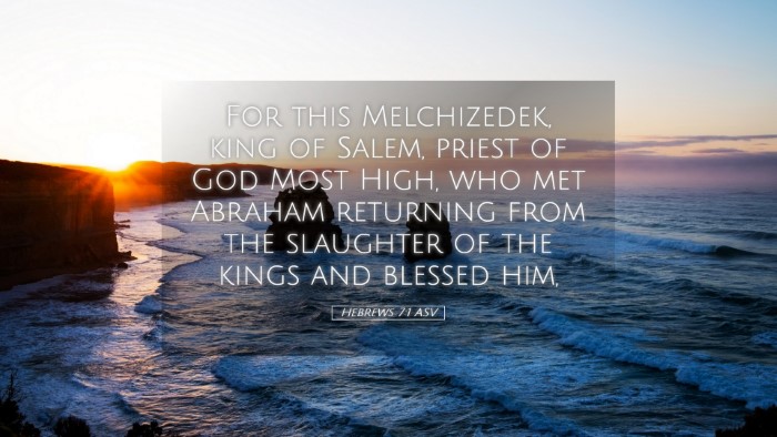 Picture 05 - Hebrews 7:1 ASV Desktop Wallpaper - For this Melchizedek, king of Salem, priest of - Desktop Bible Verse Wallpaper