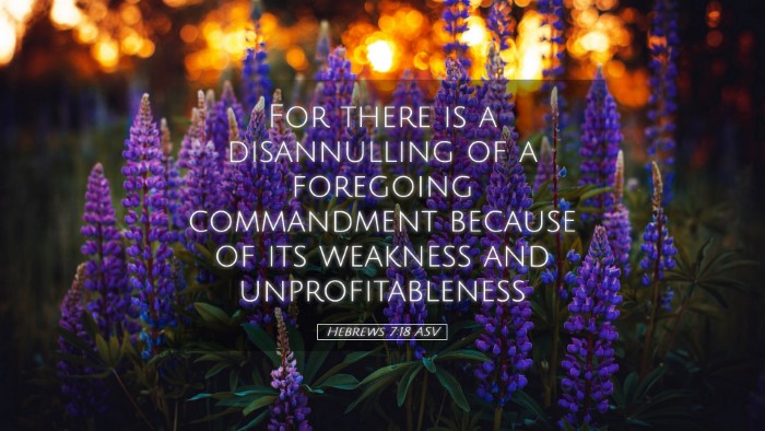 Picture 05 - Hebrews 7:18 ASV Desktop Wallpaper - For there is a disannulling of a foregoing - Desktop Bible Verse Wallpaper