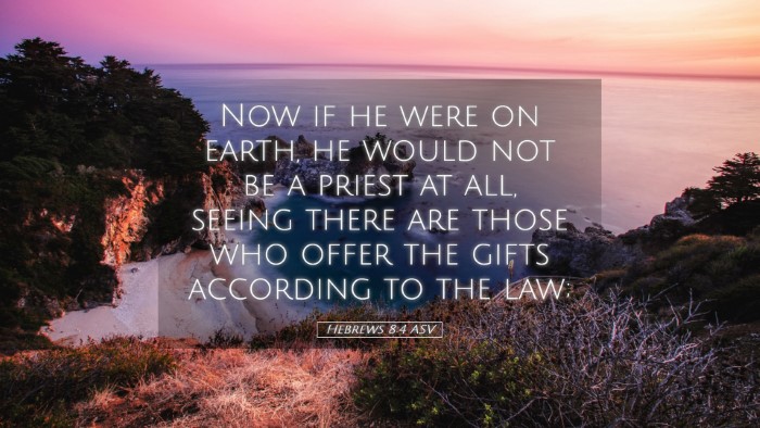 Picture 05 - Hebrews 8:4 ASV Desktop Wallpaper - Now if he were on earth, he would not be a priest - Desktop Bible Verse Wallpaper