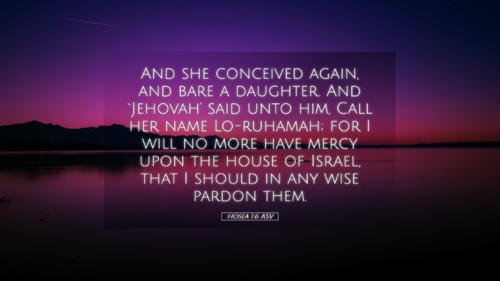 Picture 05 - Hosea 1:6 ASV Desktop Wallpaper - And she conceived again, and bare a daughter. And - Desktop Bible Verse Wallpaper