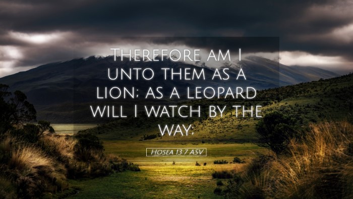 Picture 05 - Hosea 13:7 ASV Desktop Wallpaper - Therefore am I unto them as a lion; as a leopard - Desktop Bible Verse Wallpaper