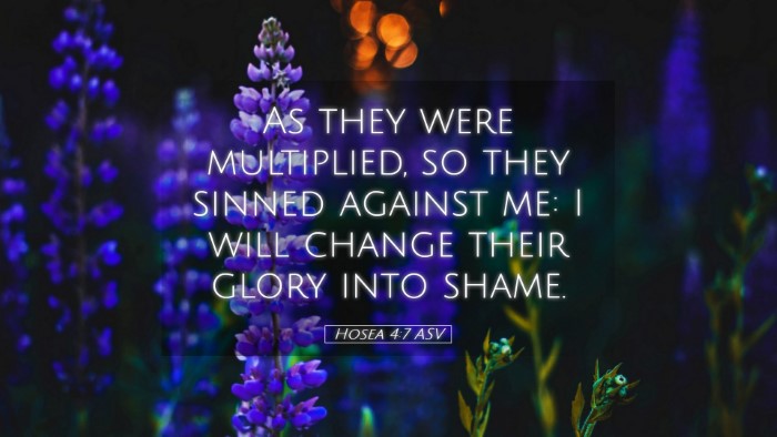 Picture 05 - Hosea 4:7 ASV Desktop Wallpaper - As they were multiplied, so they sinned against - Desktop Bible Verse Wallpaper