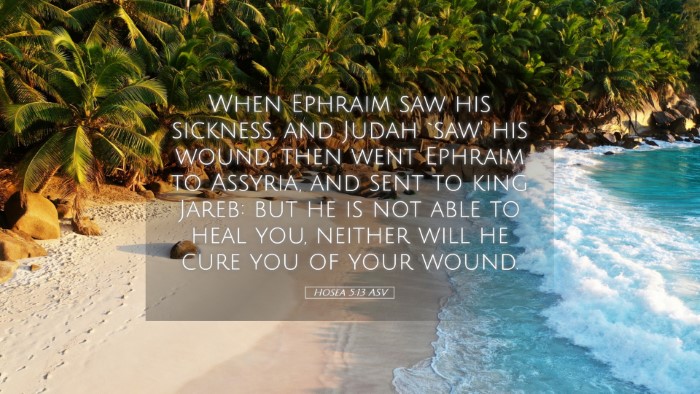 Picture 05 - Hosea 5:13 ASV Desktop Wallpaper - When Ephraim saw his sickness, and Judah `saw' - Desktop Bible Verse Wallpaper