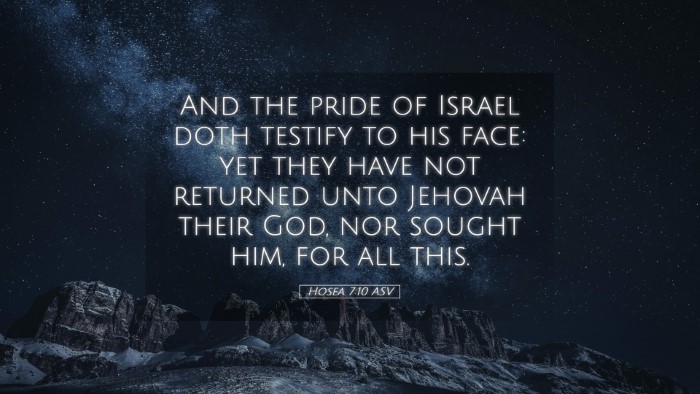 Picture 05 - Hosea 7:10 ASV Desktop Wallpaper - And the pride of Israel doth testify to his face: - Desktop Bible Verse Wallpaper
