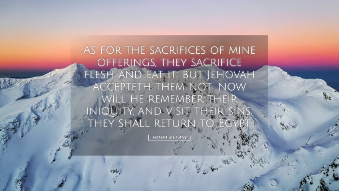 Picture 05 - Hosea 8:13 ASV Desktop Wallpaper - As for the sacrifices of mine offerings, they - Desktop Bible Verse Wallpaper