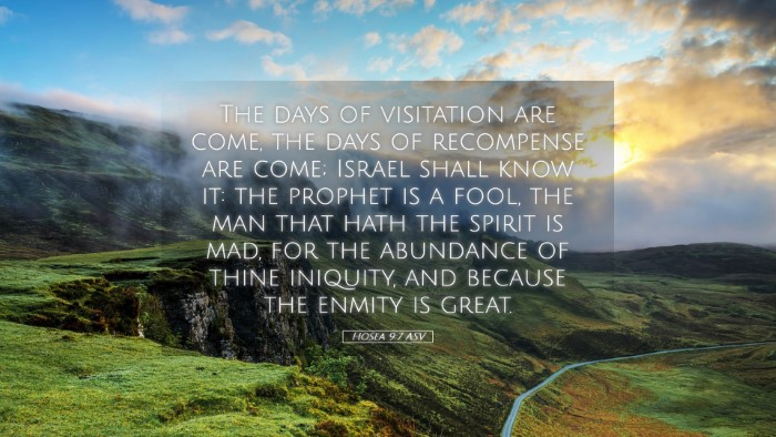 Picture 05 - Hosea 9:7 ASV Desktop Wallpaper - The days of visitation are come, the days of - Desktop Bible Verse Wallpaper