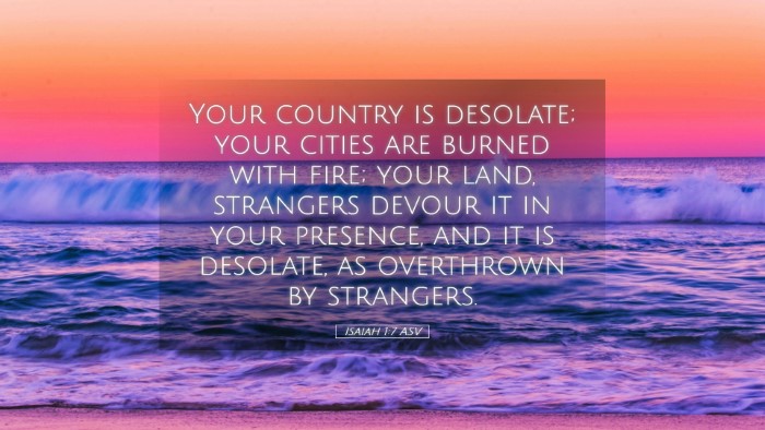 Picture 05 - Isaiah 1:7 ASV Desktop Wallpaper - Your country is desolate; your cities are burned - Desktop Bible Verse Wallpaper