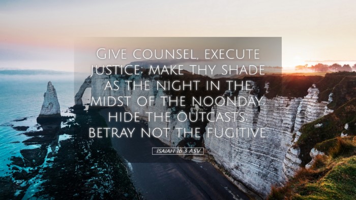 Picture 05 - Isaiah 16:3 ASV Desktop Wallpaper - Give counsel, execute justice; make thy shade as - Desktop Bible Verse Wallpaper