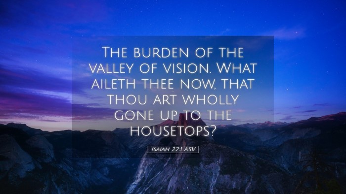 Picture 05 - Isaiah 22:1 ASV Desktop Wallpaper - The burden of the valley of vision. What aileth - Desktop Bible Verse Wallpaper