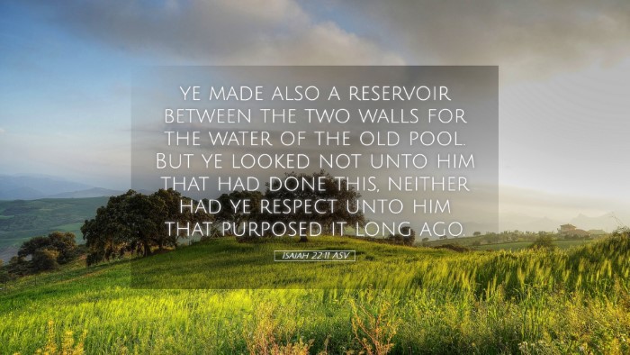 Picture 05 - Isaiah 22:11 ASV Desktop Wallpaper - ye made also a reservoir between the two walls - Desktop Bible Verse Wallpaper
