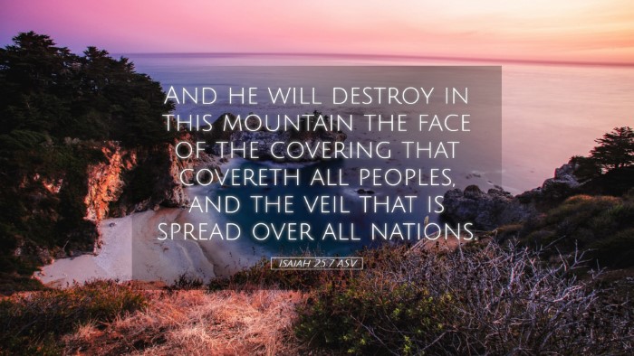 Picture 05 - Isaiah 25:7 ASV Desktop Wallpaper - And he will destroy in this mountain the face of - Desktop Bible Verse Wallpaper
