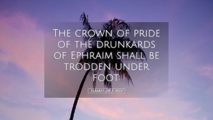 Picture 05 - Isaiah 28:3 ASV Desktop Wallpaper - The crown of pride of the drunkards of Ephraim - Desktop Bible Verse Wallpaper