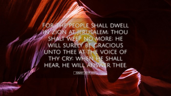 Picture 05 - Isaiah 30:19 ASV Desktop Wallpaper - For the people shall dwell in Zion at Jerusalem; - Desktop Bible Verse Wallpaper