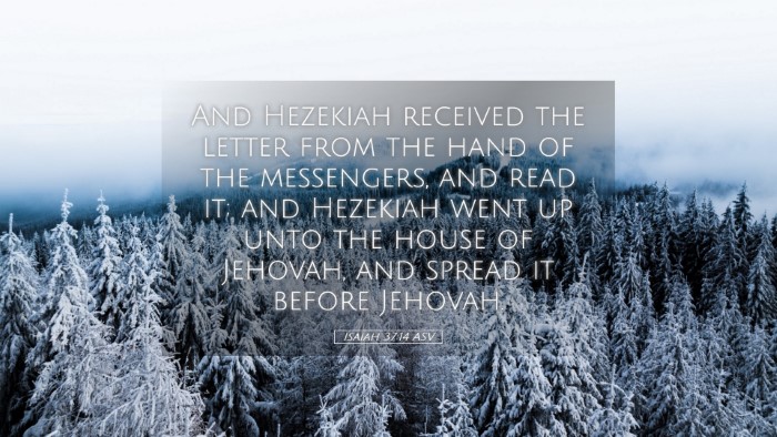 Picture 05 - Isaiah 37:14 ASV Desktop Wallpaper - And Hezekiah received the letter from the hand of - Desktop Bible Verse Wallpaper