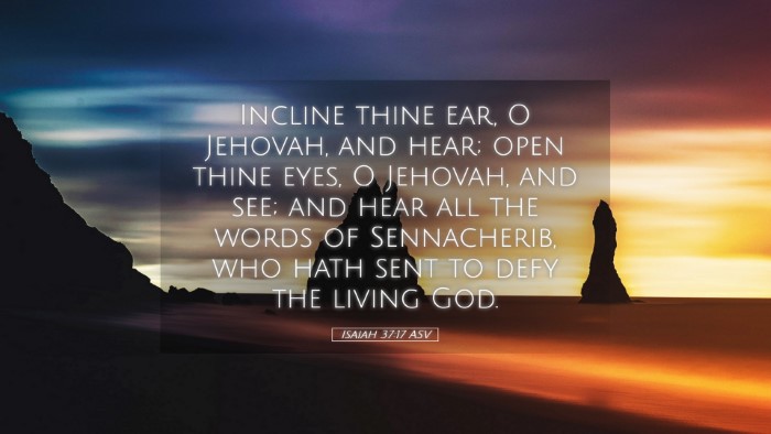 Picture 05 - Isaiah 37:17 ASV Desktop Wallpaper - Incline thine ear, O Jehovah, and hear; open - Desktop Bible Verse Wallpaper