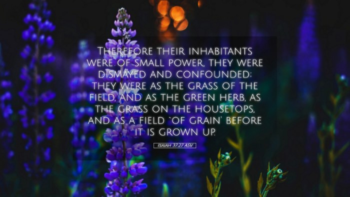 Picture 05 - Isaiah 37:27 ASV Desktop Wallpaper - Therefore their inhabitants were of small power, - Desktop Bible Verse Wallpaper