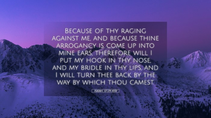 Picture 05 - Isaiah 37:29 ASV Desktop Wallpaper - Because of thy raging against me, and because - Desktop Bible Verse Wallpaper