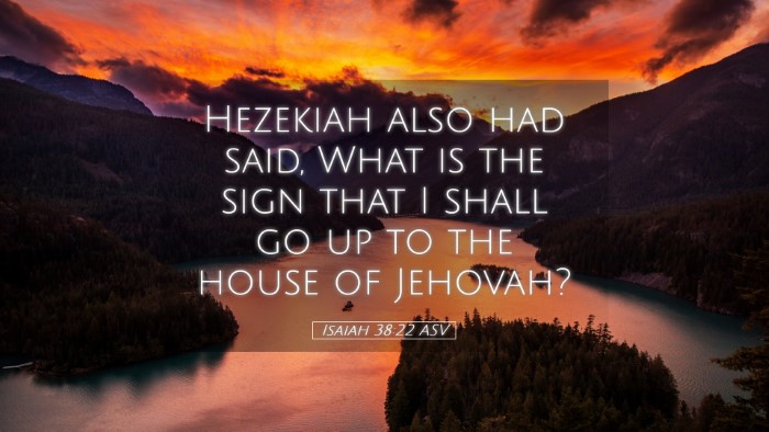 Picture 05 - Isaiah 38:22 ASV Desktop Wallpaper - Hezekiah also had said, What is the sign that I - Desktop Bible Verse Wallpaper