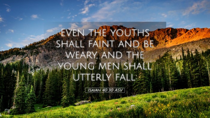 Picture 05 - Isaiah 40:30 ASV Desktop Wallpaper - Even the youths shall faint and be weary, and the - Desktop Bible Verse Wallpaper