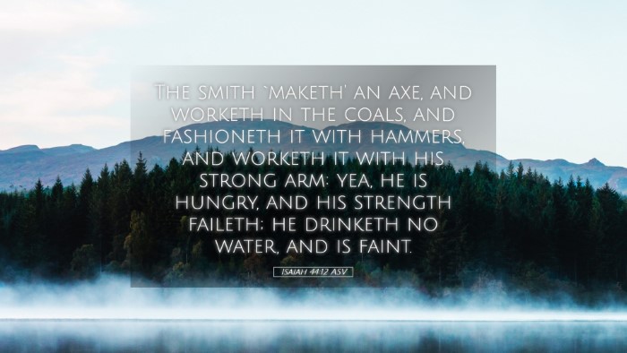 Picture 05 - Isaiah 44:12 ASV Desktop Wallpaper - The smith `maketh' an axe, and worketh in the - Desktop Bible Verse Wallpaper